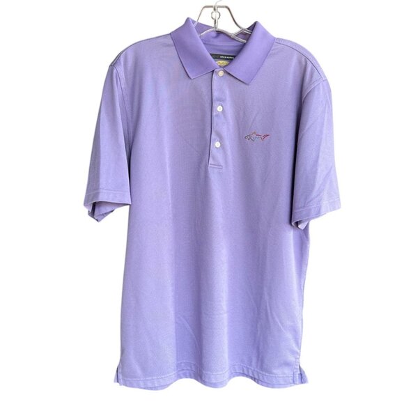 Men's Purple Greg Norman Moisture-Wicking Classic Pique Shark Polo Shirt Sz M/M - Picture 1 of 9